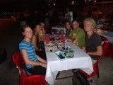 Having diner with people from my hostel, travelled around for a while with the couple  in the middle