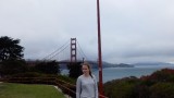 Larissa bij de Golden Gate Bridge