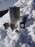Platvinken in de sneeuw