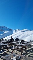 De piste vanaf terras