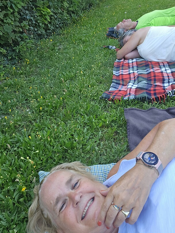 Liggen in het park