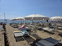 Parasols aan zee