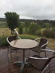 Witte Kaketoe op ons terras