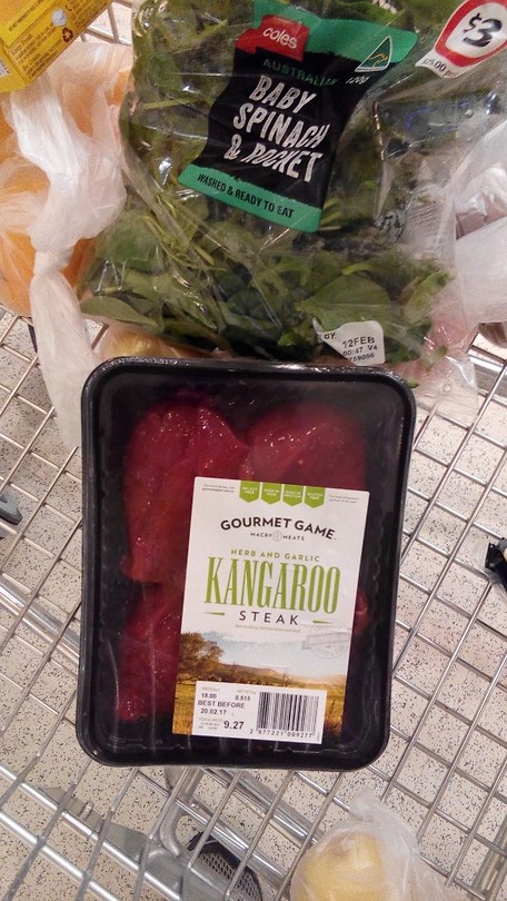 en wat eet je dan... kangaroe