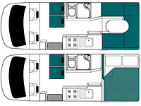 De indeling van onze camper