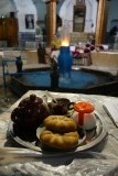Koffietijd in een drie eeuwen oude kelder-bazaar van Kashan.