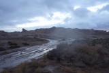 Het fort van Mizdakh-khan in een regenbui.