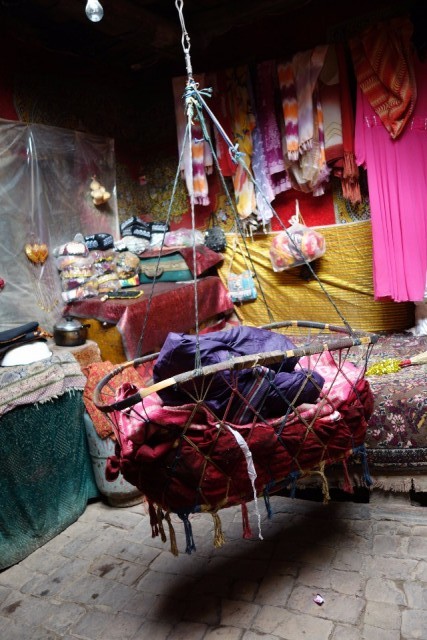 Een leefruimte in de oude stad Kashgar.