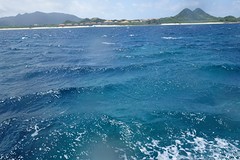 Op de ocean voor Kabira bay. Hier snorkel ik op zoek naar de manta ray.