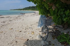 Starsand beach bereik ik met de fiets.
