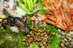 Ningxia night market : een seafood stalletje.
