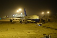 A 380 vertrekt naar van Beijing naar Amsterdam 50 minuten voor mijn vlucht.