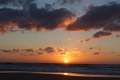 Zonsondergang op de Noordzee tussen Blankenberge en Wenduine.