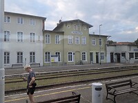Een stationsgebouw