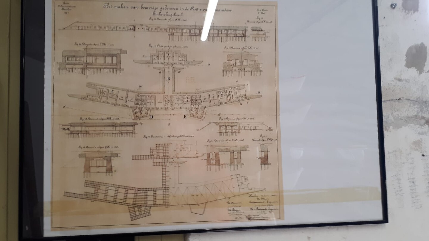 Plattegrond van de bunkers van de kano vereniging