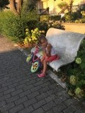 Even uitrusten in Bolsena na 300 meter fietsen :)