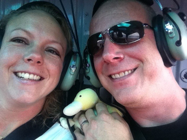 In de helikopter!