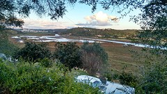 Uitzicht vanaf onze staplaats op d ecamping, dorp Silves op de achtergrond
