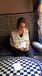 Zitje in het hotel waar WiFi is.
