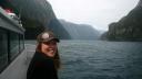Ilona op de boot @ Milford Sounds
