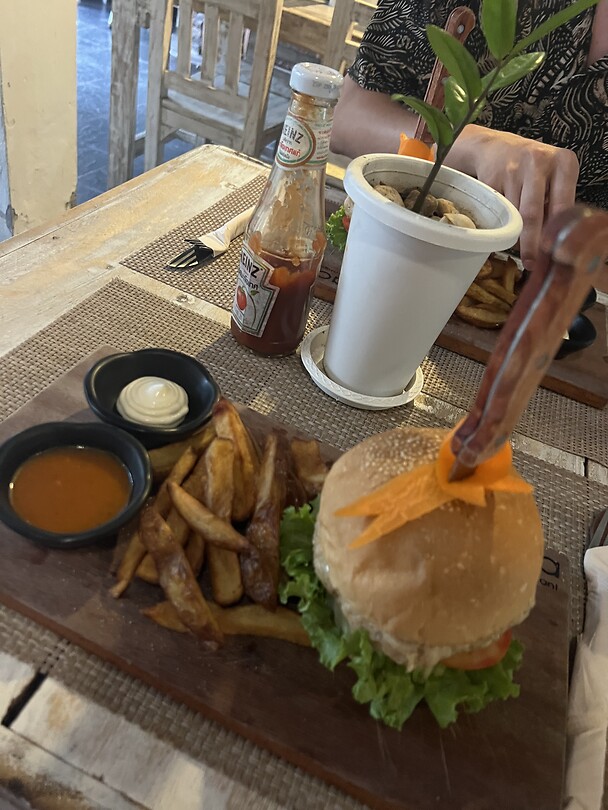 Kipburger met verse patat
