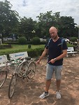 Riding a bike in Laos