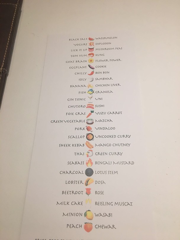 Menu explained after dinner