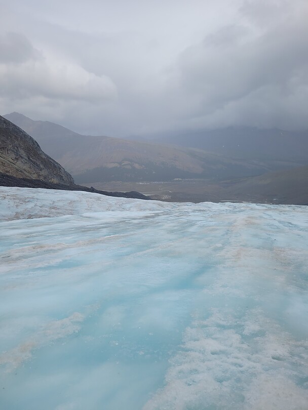 Op de Athabasca-glacier