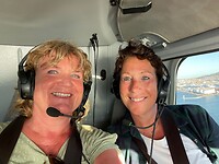 In de helicopter
