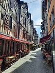 Troyes centrum met vakwerkhuisjes.