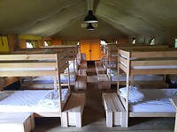 Glamping binnen.
