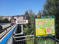Aankomst Grado in de hitte,  + 30 grd.
