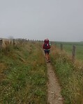 Een pelgrim on route.