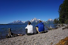 Grand Teton tussen ons in op de achtergrond