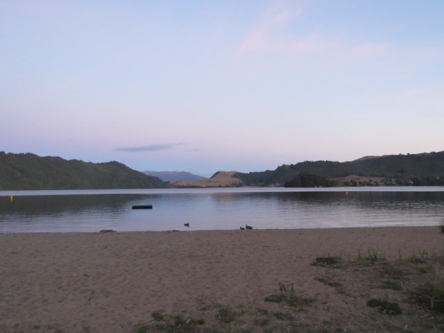 the lake at camp ground near Roturoa