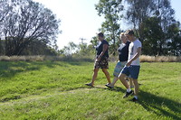 Samen met Cathy en achterneef Ben een wandeling in de omgeving van Coburg