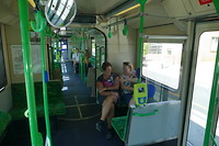 In de tram onderweg naar het centrum van Melbourne