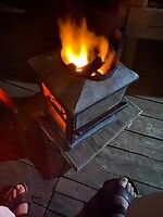 warm houtskoolvuurtje