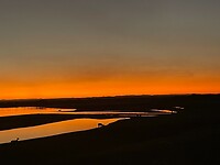 De zon is onder bij Luanwa river