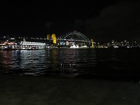 nachtelijk zicht op Harbour bridge
