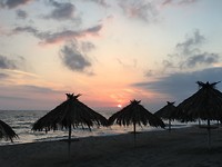 View vanuit de strandtent die Paul gaat schilderen