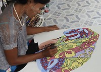 Handpainting.
