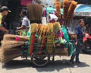 De lokale marskramer in Bangkok