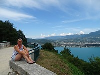 Terugreis, nog even van het uitzicht genieten op Lac du Bourget