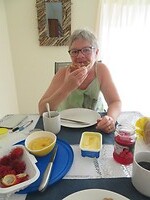 Eerste ontbijt in ons appartementje