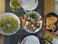 Scampi's - Griekse pasta & salade
