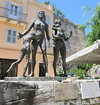 Corfu - standbeeld ter herinnering aan de Griekse joden uit de 2de wereldoorlog
