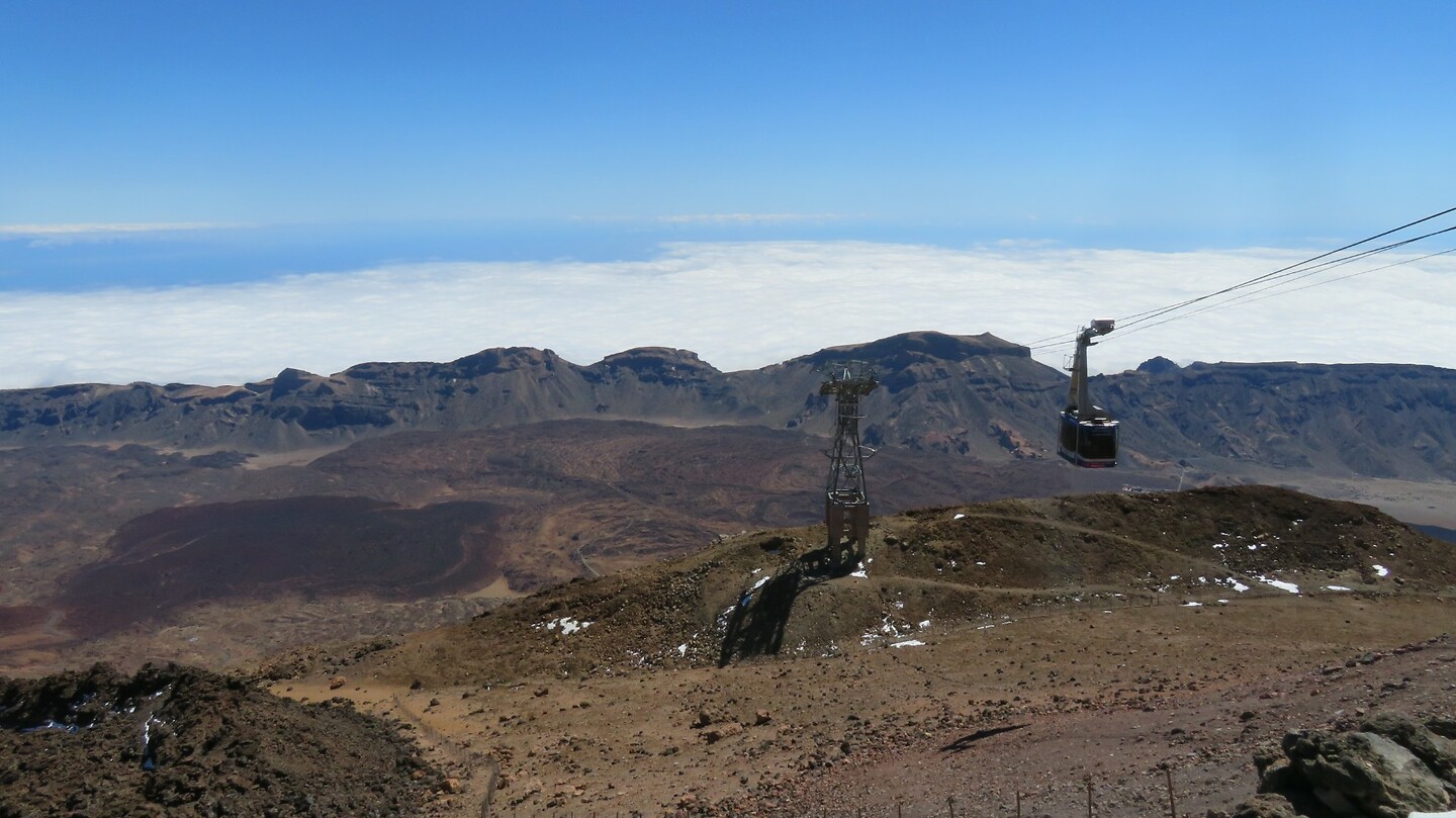 De kabelbaan, vanop 2500m naar 3500 m