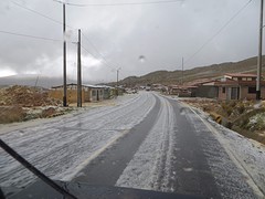 Hagel op de weg
