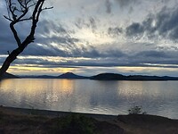 De avond valt aan Laguna Blanca